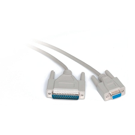Quest Technology International Null Modem Cable, Cross-Wired - DB-25 (M) To DB-9 (F), 10 Ft NCC-5410
